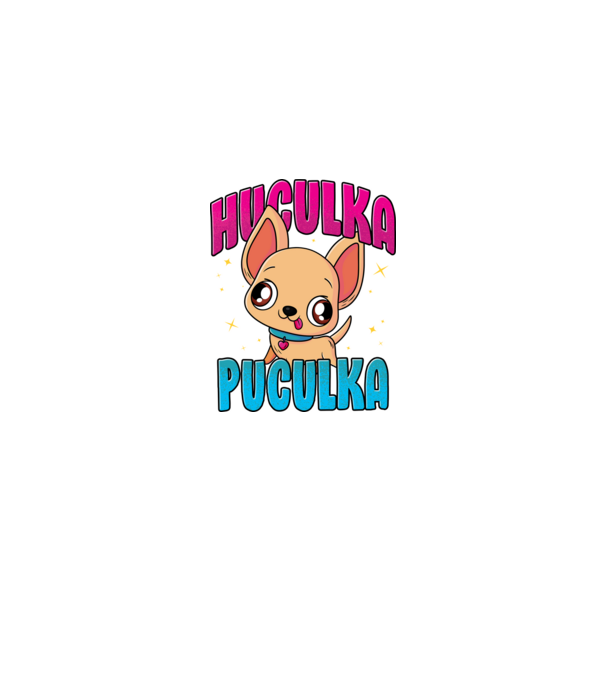 Huculka Puculka chivava model negru pe tricou
