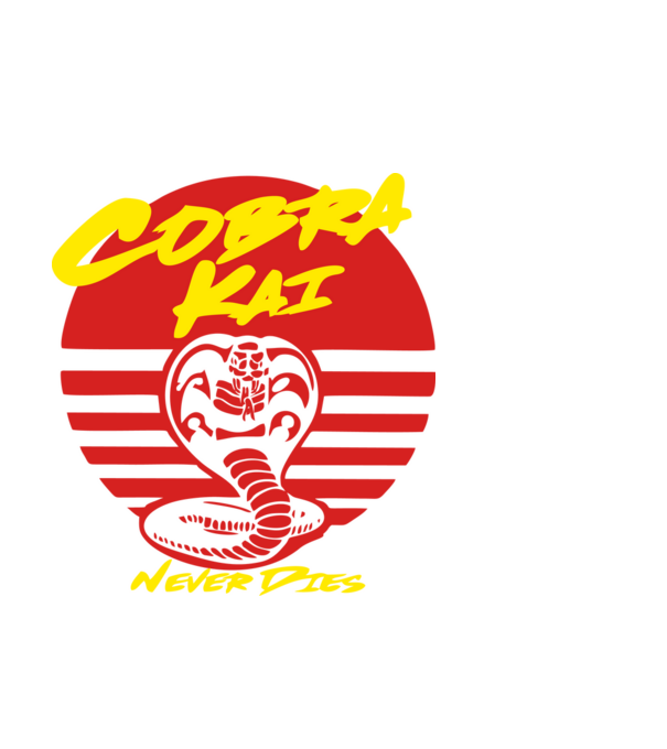 cobra kai sunset logo model negru pe tricou