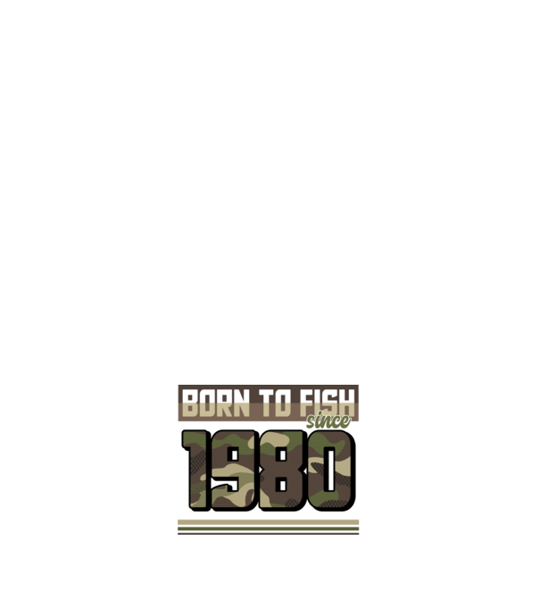 Born to fish since 1980 model negru pe tricou