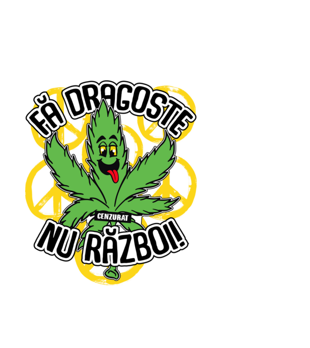 fă dragoste, nu război! (cenzurat) model alb pe tricou