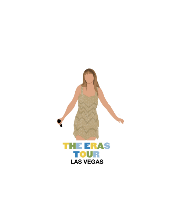 Taylor Swift The Eras Tour Las Vegas model alb pe tricou