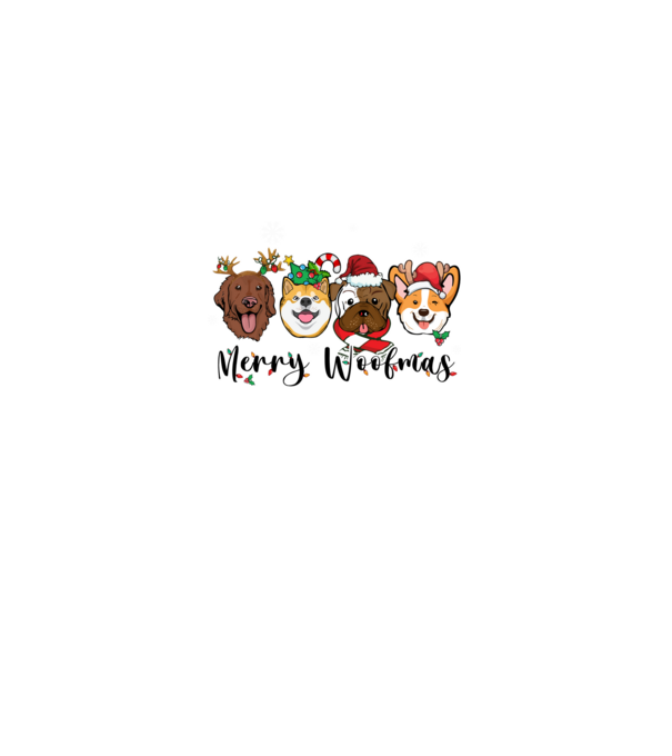 Merry woofmas 2 model alb pe tricou