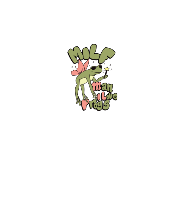 MILF man i love frogs model alb pe tricou