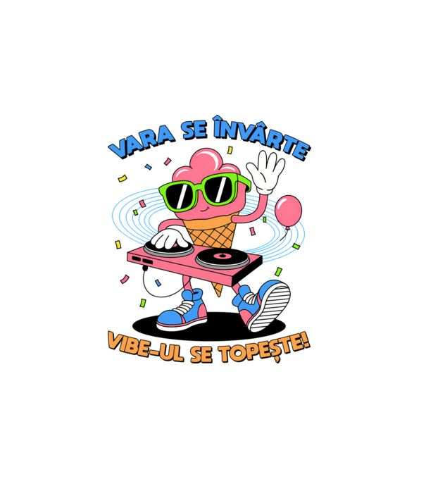 Vara se învârte model alb pe tricou