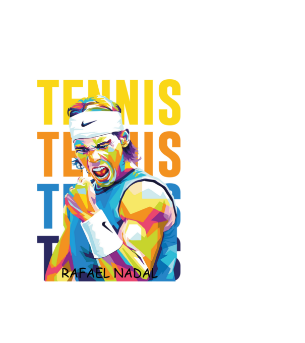 Nadal model alb pe tricou