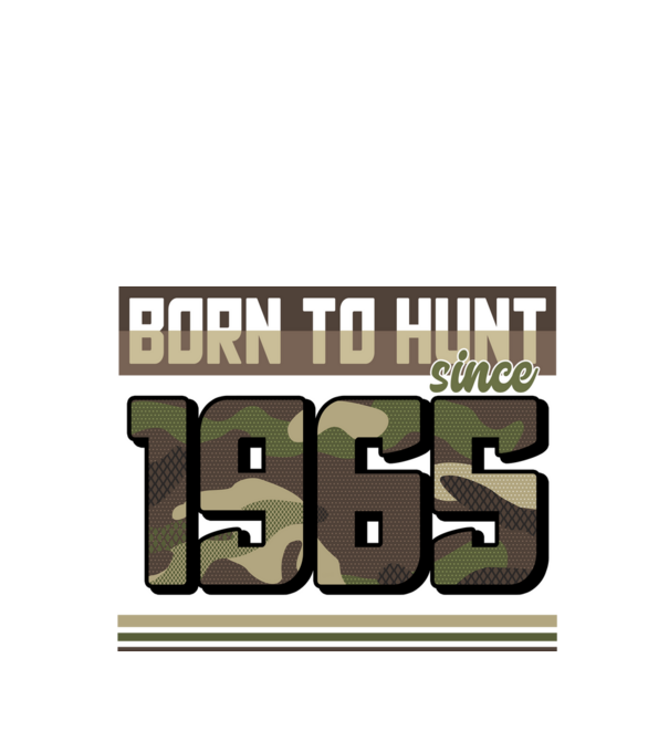 Born to hunt since 1965 model negru pe tricou