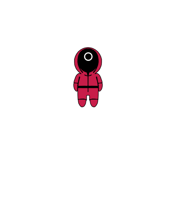 squid game figure model gri pe tricou