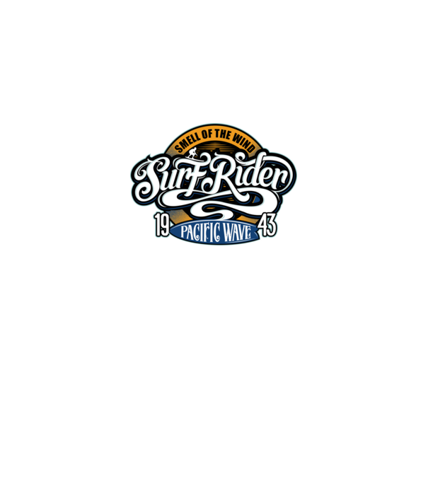 Surf Rider model negru pe tricou