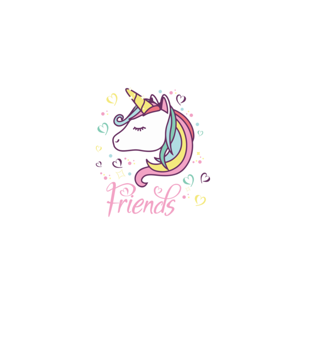 Unicorn Friend model negru pe tricou