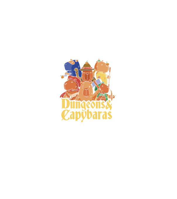 Dungeons and Capybaras model negru pe tricou