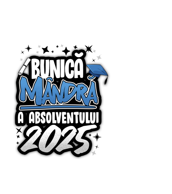 Bunică MÂNDRĂ a absolventului model negru pe tricou