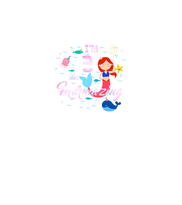 Mermazing Birthday 3 model negru pe tricou