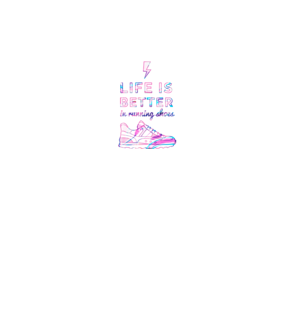 Life is better running shoes HOLO model negru pe tricou