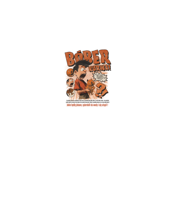 Bobr Kurwa comic model gri pe tricou