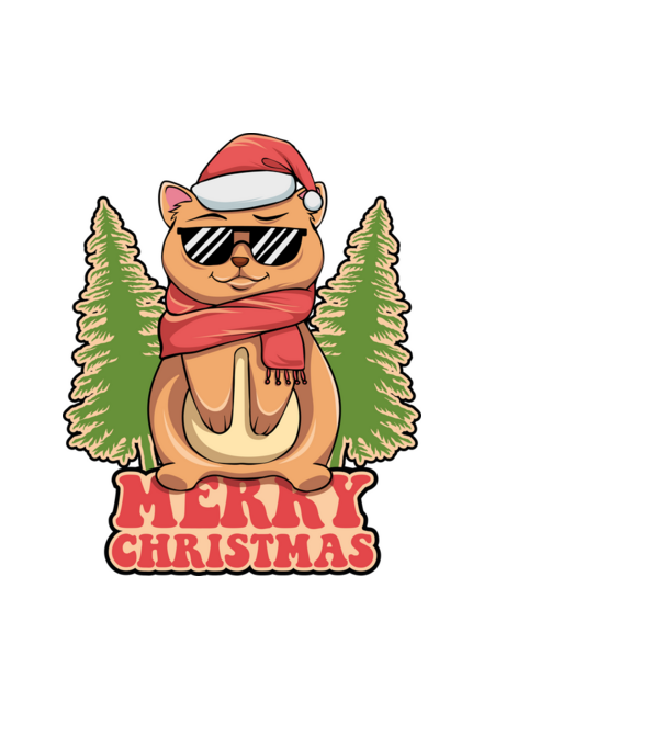 Merry christmas cat model negru pe tricou