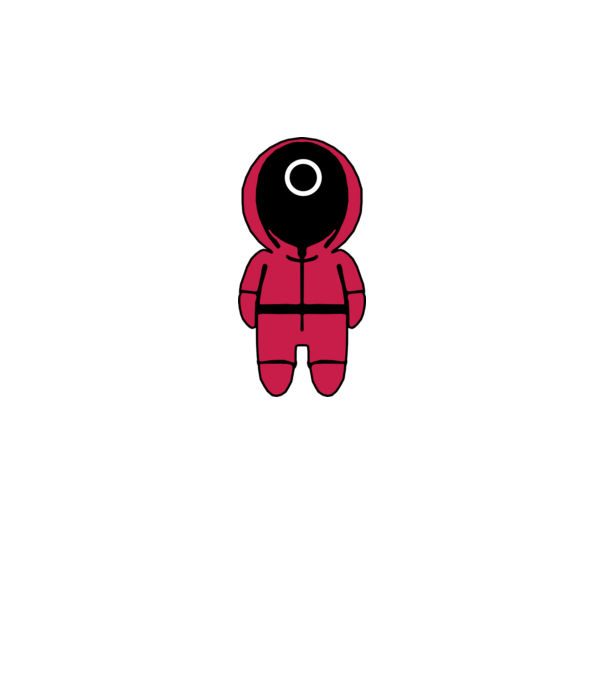 squid game figure model negru pe tricou