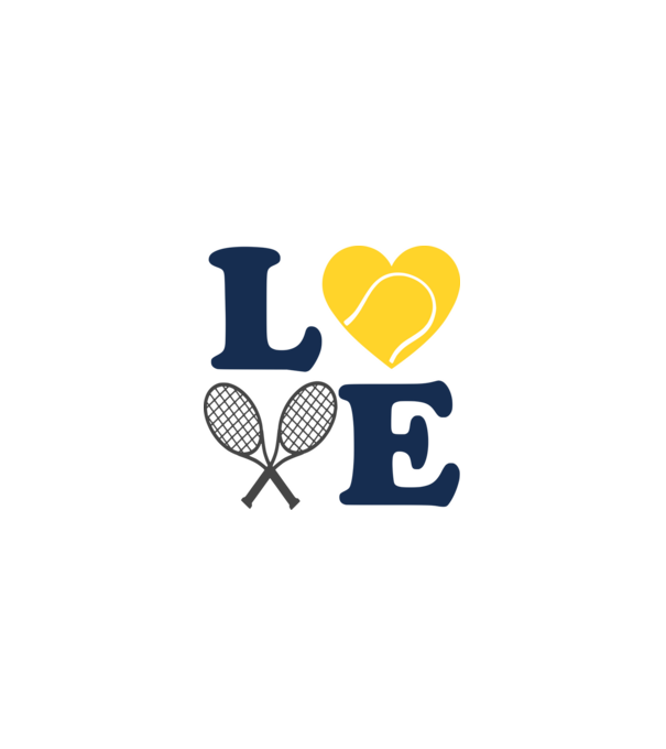 LOVE Tennis model alb pe tricou