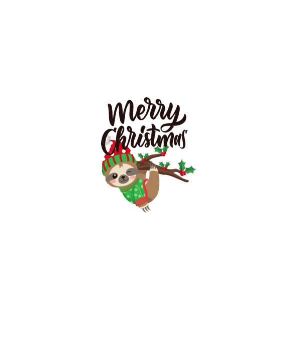 Merry christmas sloth model alb pe tricou