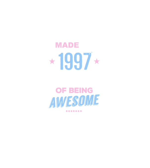 Made in - 1997 model albastru închis pe tricou