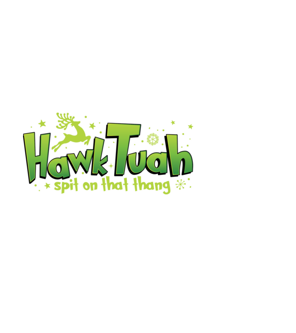 Hawk tuah xmas model negru pe tricou