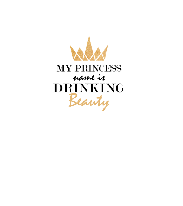 Drinking beauty gold model alb pe tricou