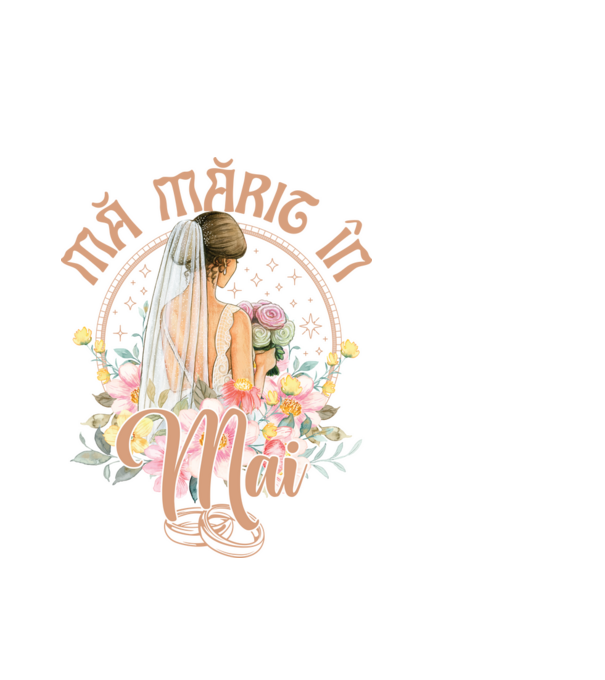 mă mărit - în mai model alb pe tricou