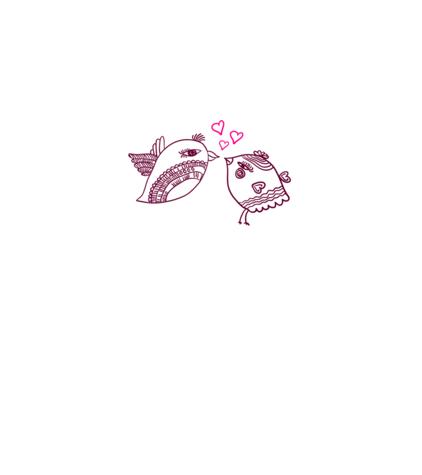 lovebirds model alb pe tricou