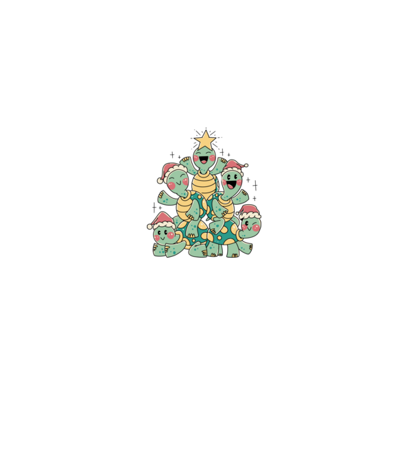 Turtle christmas tree model gri pe tricou