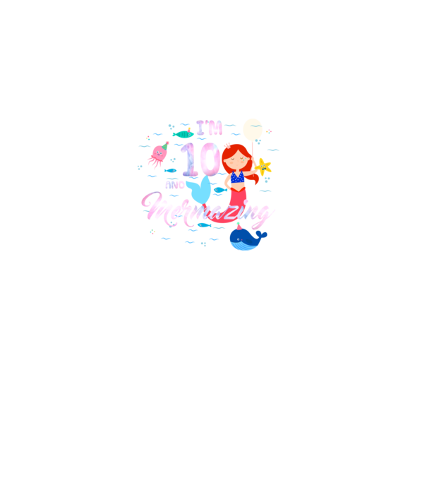 Mermazing Birthday 10 model negru pe tricou