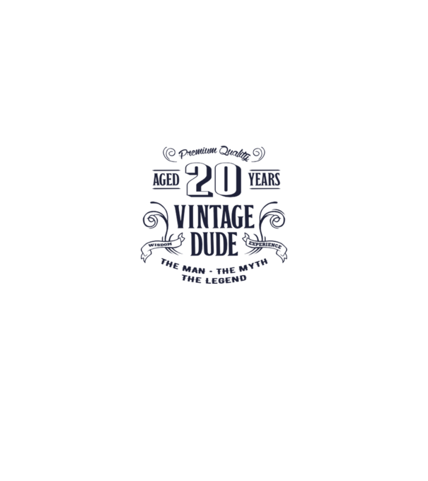 Vintage Dude - 20 model alb pe tricou