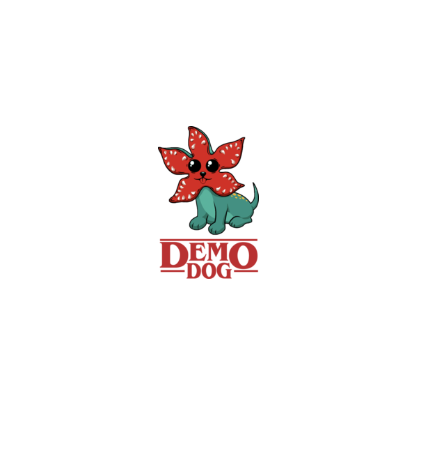 cute demodog model negru pe tricou