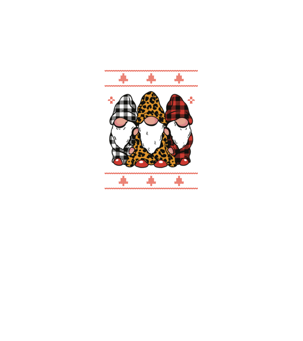 Ugly sweater gnomes model negru pe tricou