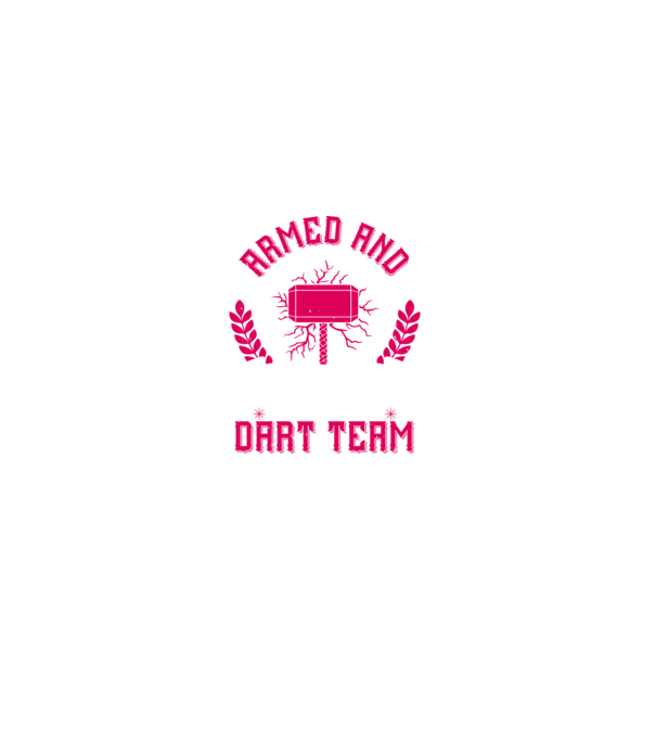 Armed and Hammered dart team model negru pe tricou
