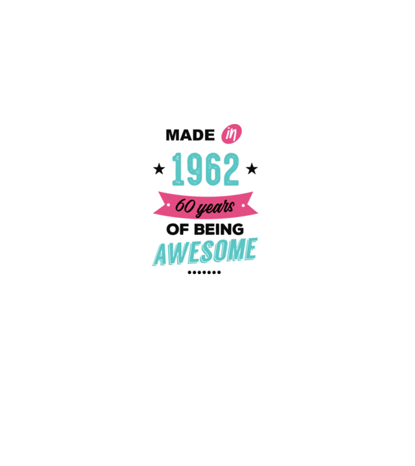 MADE in 1962 model alb pe tricou