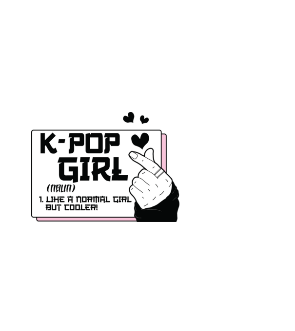 K-POP FANGIRL model alb pe tricou