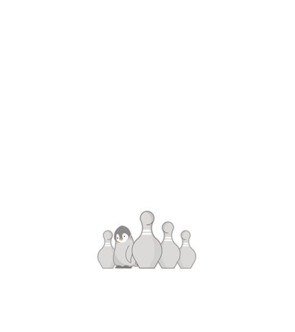 Bowling pinguin model roz deschis pe tricou