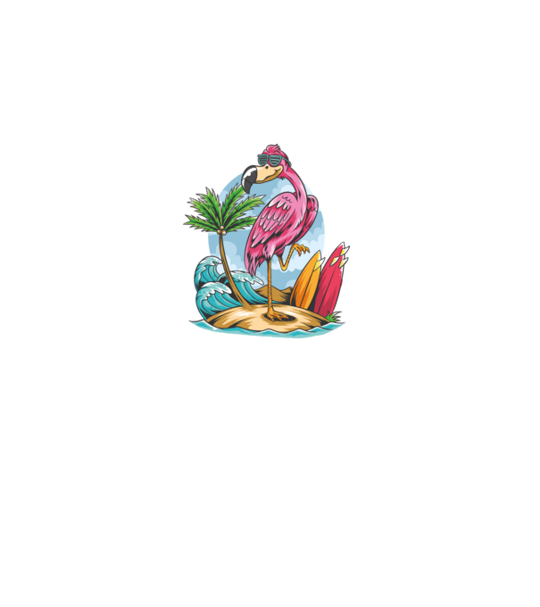 Surfer flamingo model negru pe tricou