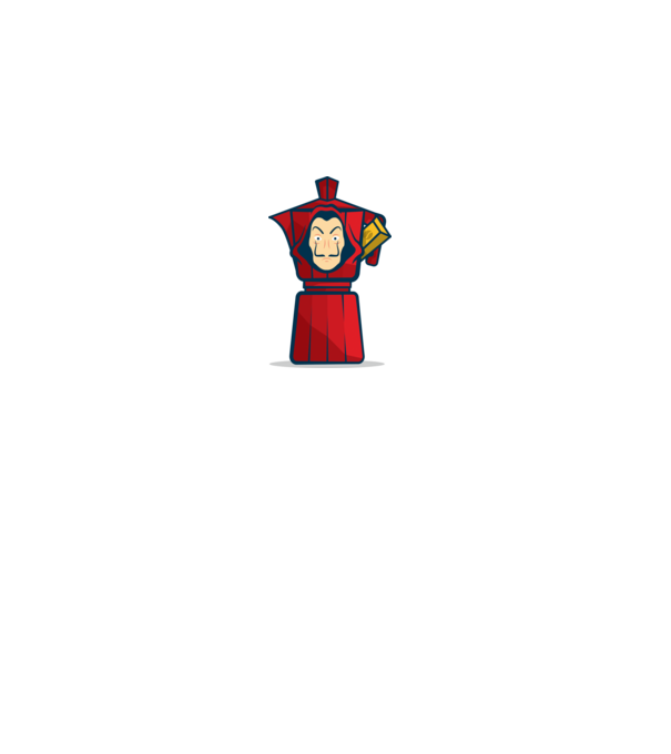 money heist coffee model gri pe tricou