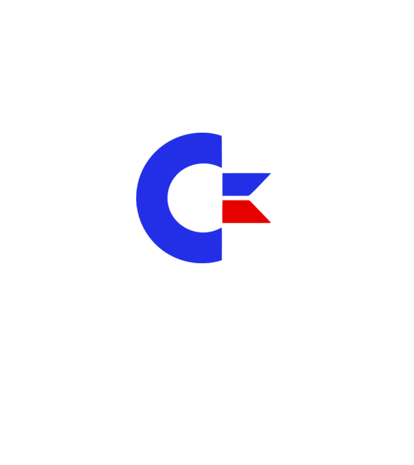 Logo Commodore model alb pe tricou