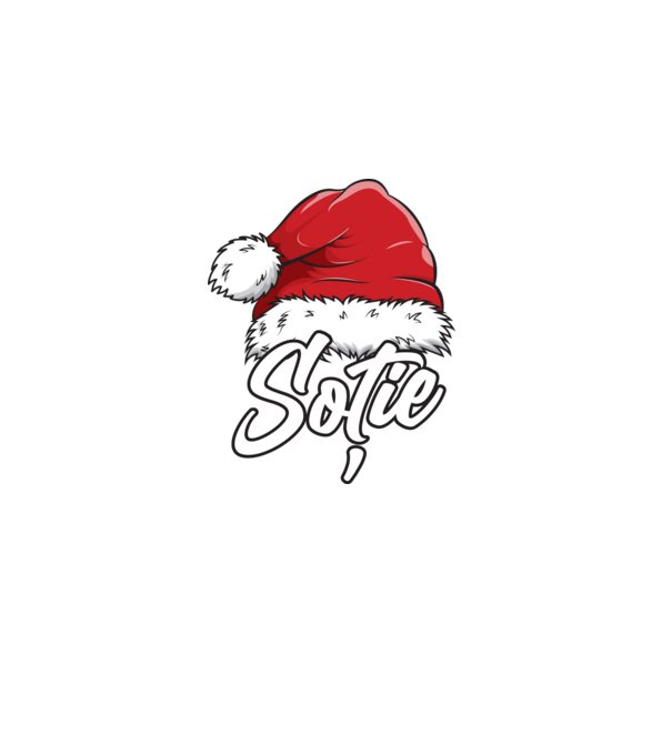 soție Santa Hat model negru pe tricou
