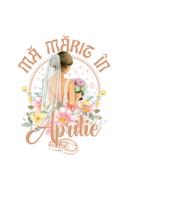 mă mărit - în aprilie model negru pe tricou