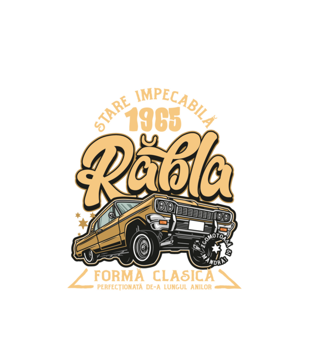 Rablă 1965 model alb pe tricou