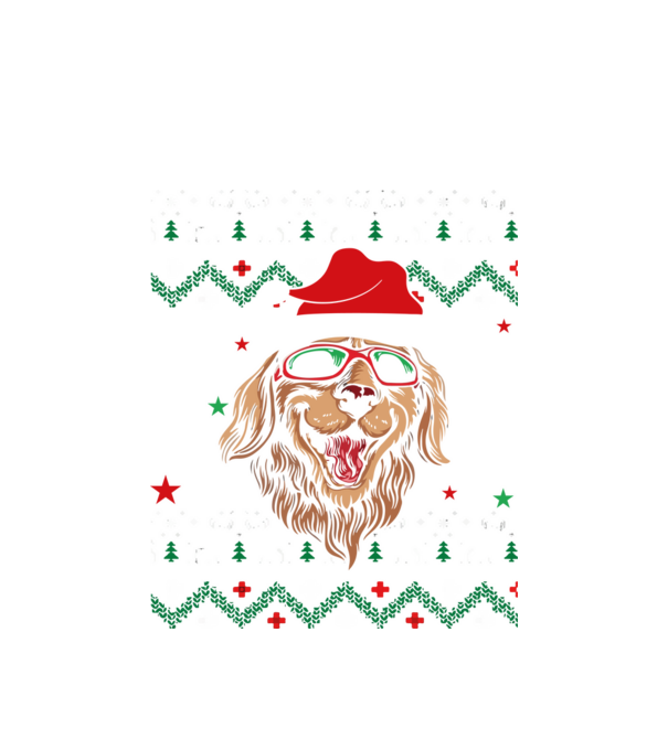 Ugly sweater dog model alb pe tricou