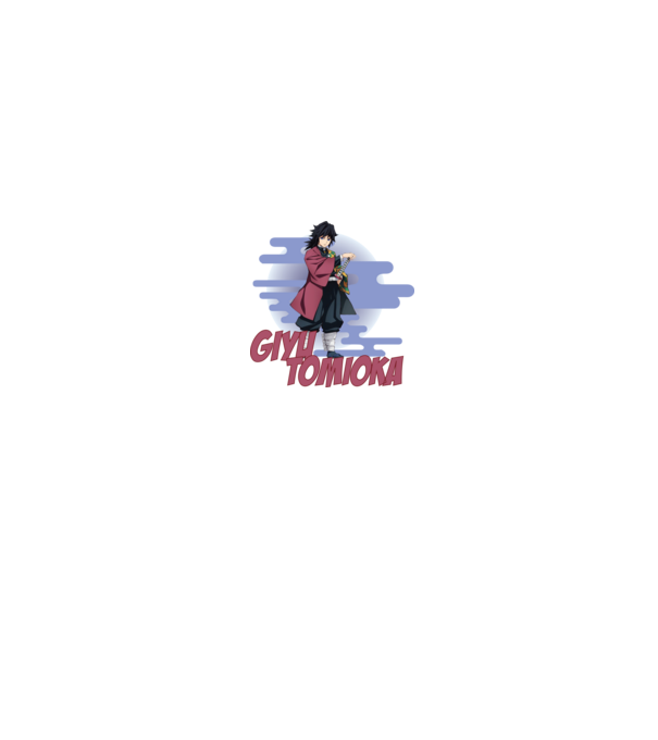 Demon Slayer Giyu model alb pe tricou