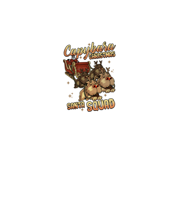 Capybara christmas santa squad model negru pe tricou