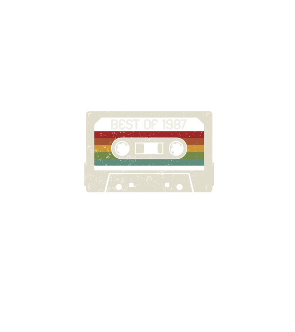 retro tape 1987 vintage model negru pe tricou