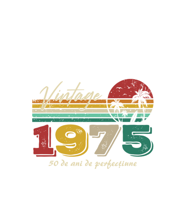 VINTAGE 1975 model negru pe tricou