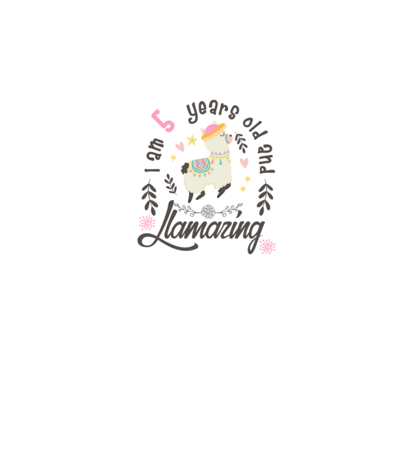 Birthday Llamazing 5 years old model alb pe tricou