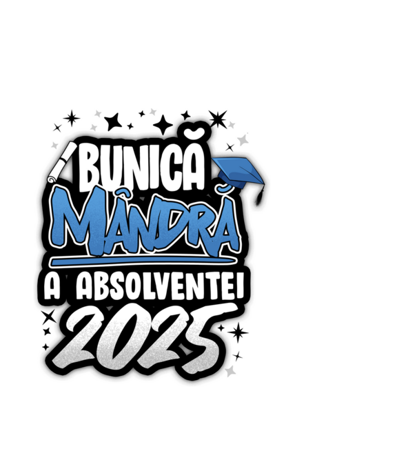 Bunică MÂNDRĂ a absolventei model albastru deschis pe tricou