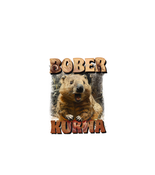 BOBER wombat model negru pe tricou